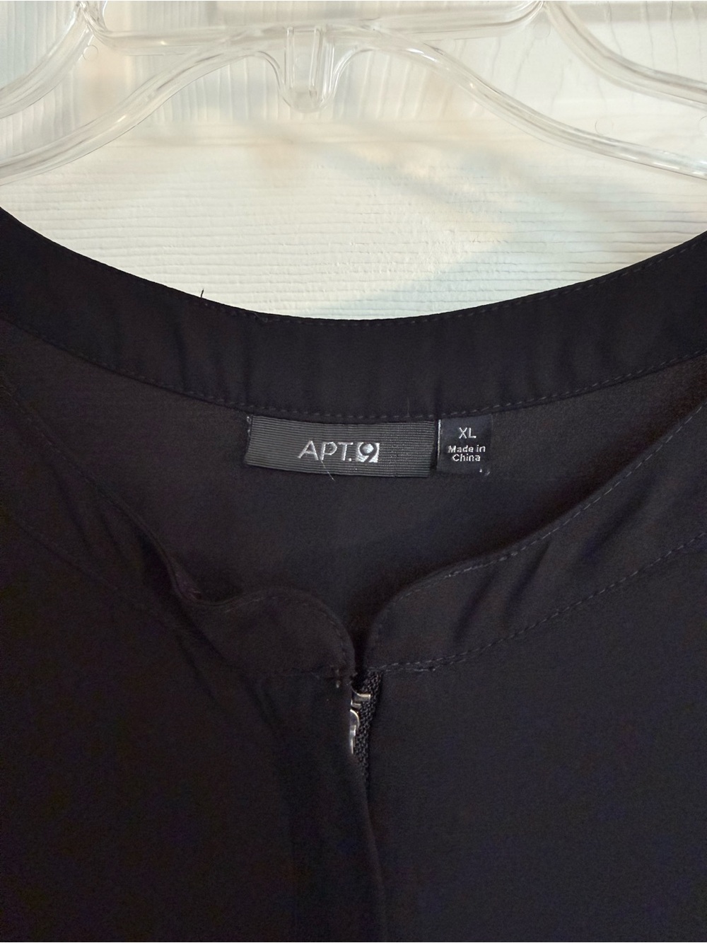 Apt. 9 Black Cap-Sleeve Zip-Neck Blouse - Picture 3 of 4